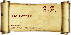 Hux Patrik névjegykártya